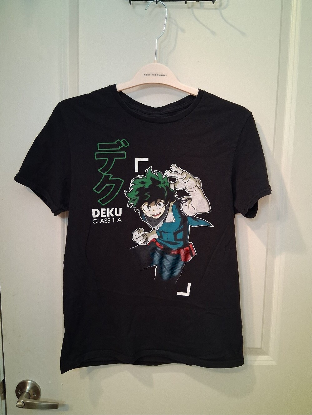 Kids Graphic Deku Tee - Black with Green Accent